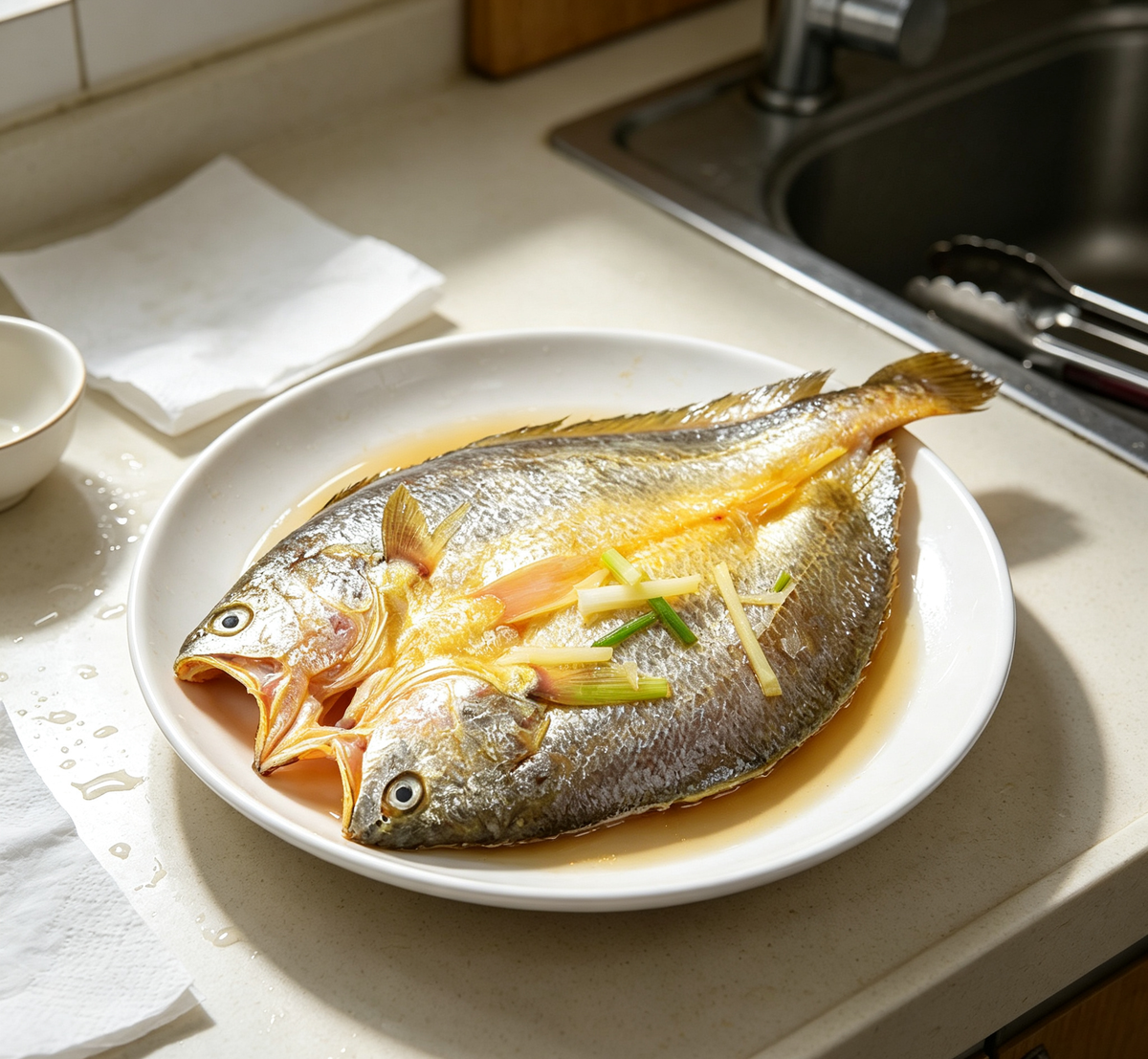 Golden Seafood Delight: Fresh & Flavorful Whole Fish
